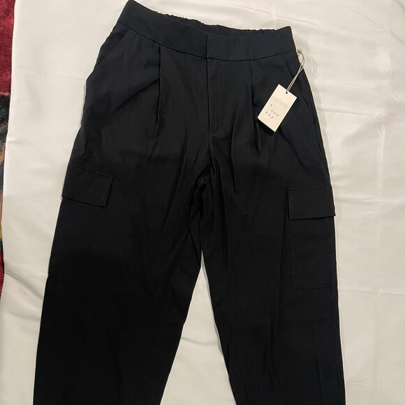 A New Day Womens Pants Black Size 6 Cargo High Rise Relaxed Waist - Picture 1 of 9